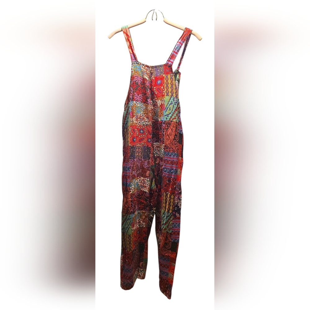 Patchwork Multicolor Wide-Leg Jumpsuit - Picture 2 of 4